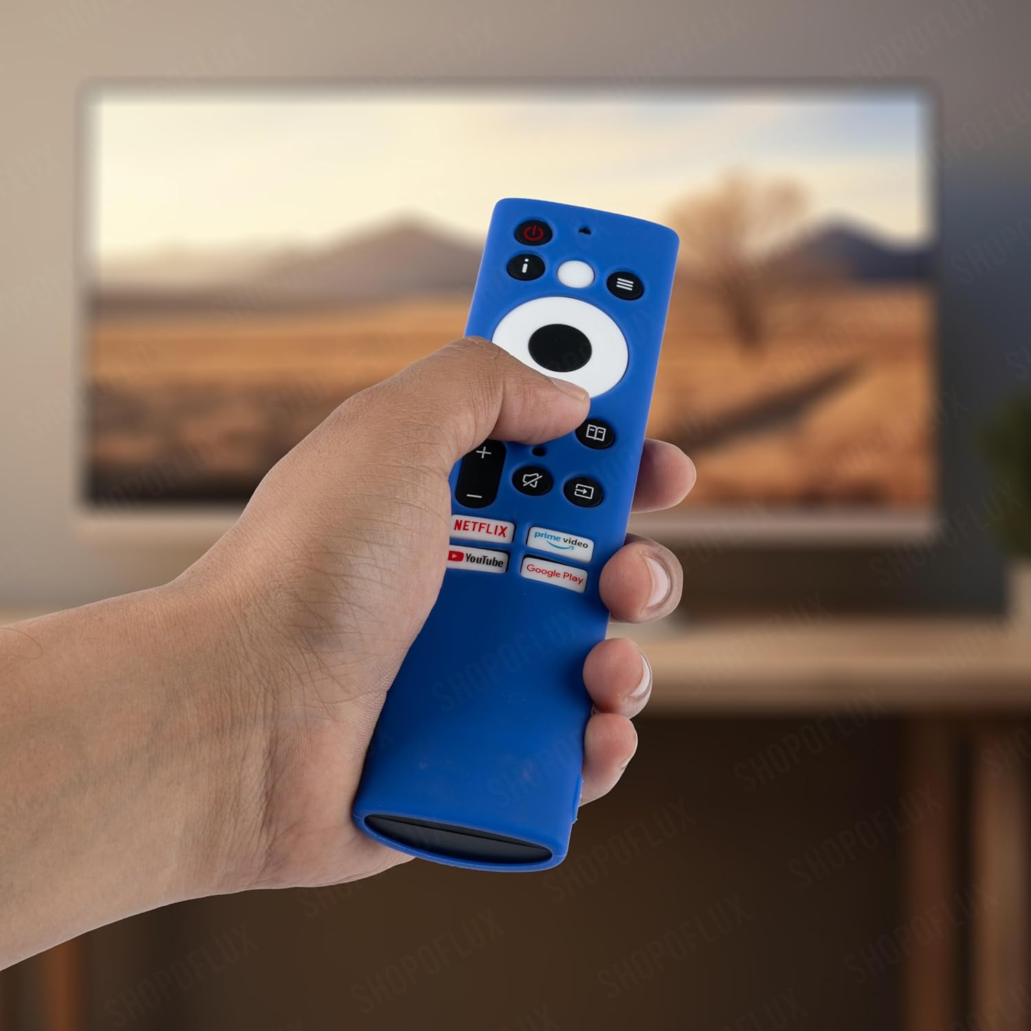 Shopoflux Silicone Cover case Compatible with Sansui Croma Haier Blaupunkt Motorola Smart Tv Remote Protective Case [Remote NOT Included] (Blue) Shopoflux