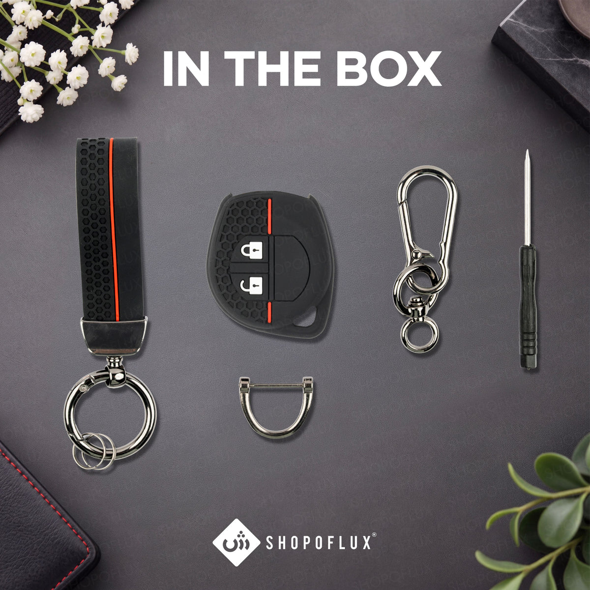 SHOPOFLUX Metal Key Cover Compitable For Suzuki Swift | Ertiga | Wagonr | Celerio | Swift Dzire | Alto | Fronx | Breza | S Presso | Ignis 2 Button Remote Key