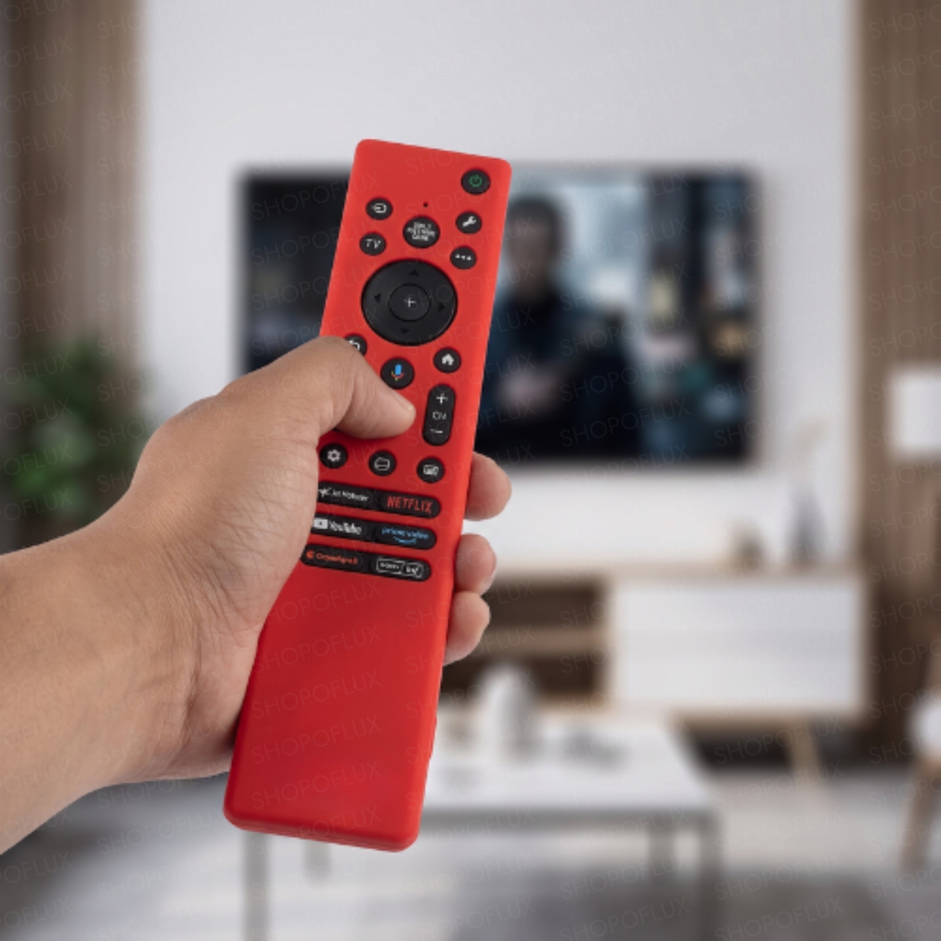 SHOPOFLUX Silicone Cover Compatible with Sony Bravia Smart Tv Voice Remote Case with Lanyard [Remote NOT Included]
