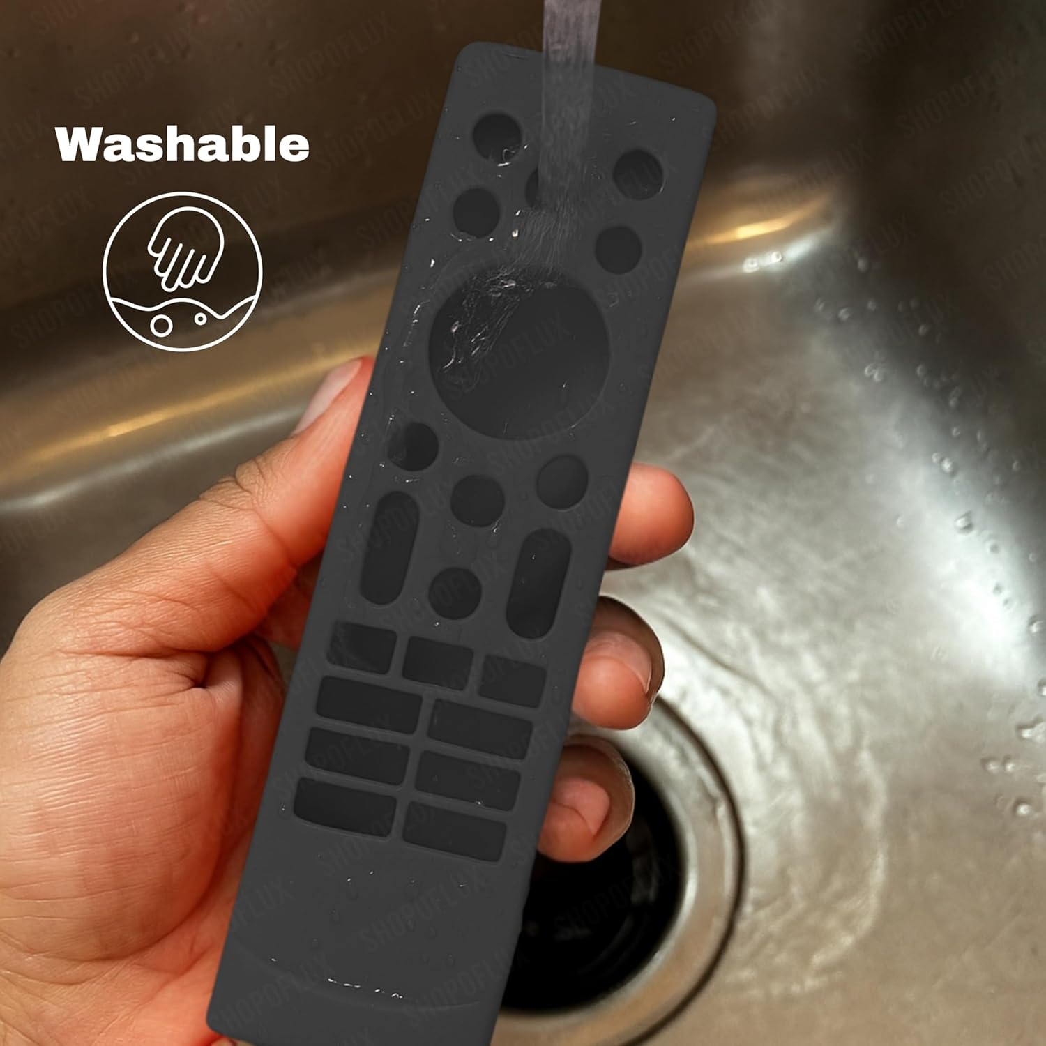 Shopoflux Silicone TV Remote Cover Compatible with Hisense Smart TV Remote VU GloLED Series Tv Remote Cover [Remote NOT Included] (Black) Shopoflux