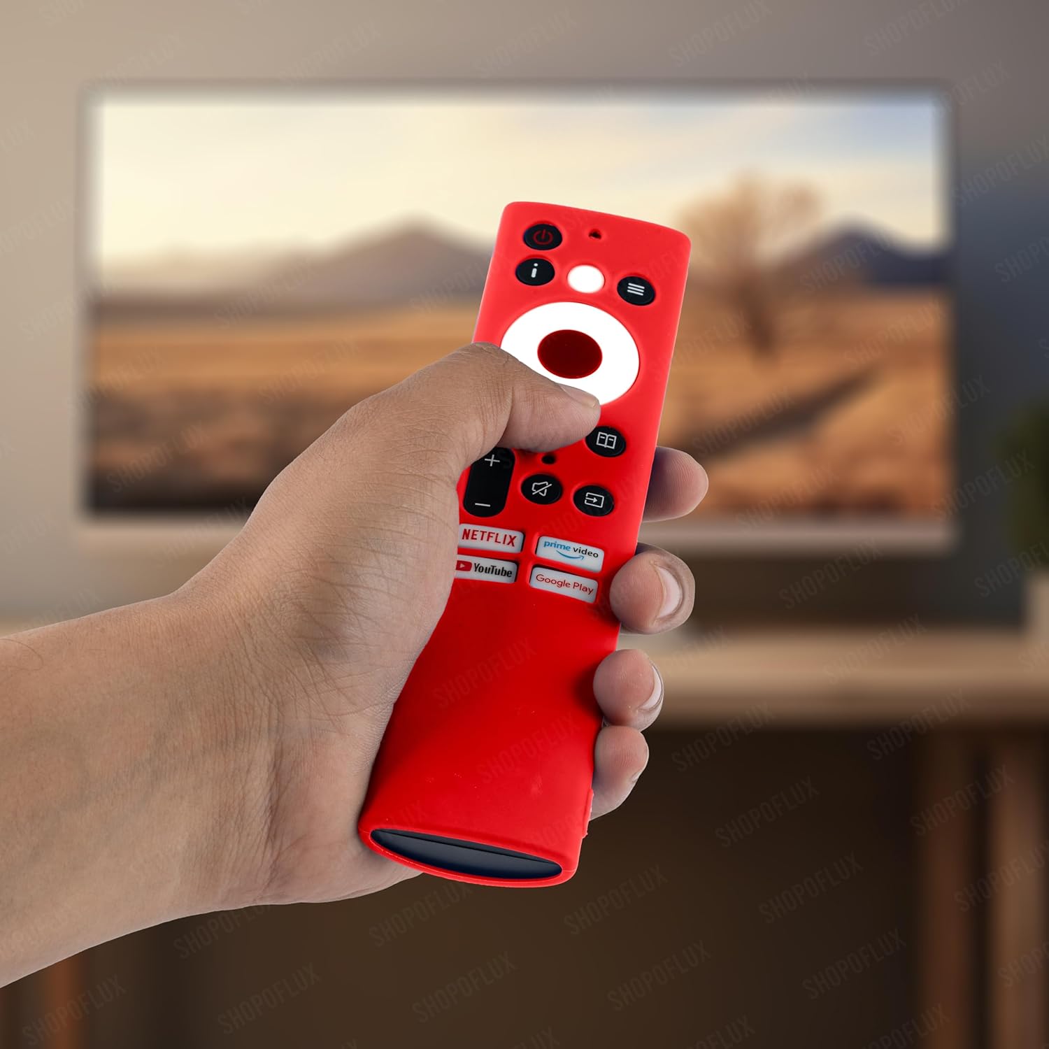 Shopoflux Silicone Cover case Compatible with Sansui Croma Haier Blaupunkt Motorola Smart Tv Remote Protective Case [Remote NOT Included] (RED) Shopoflux