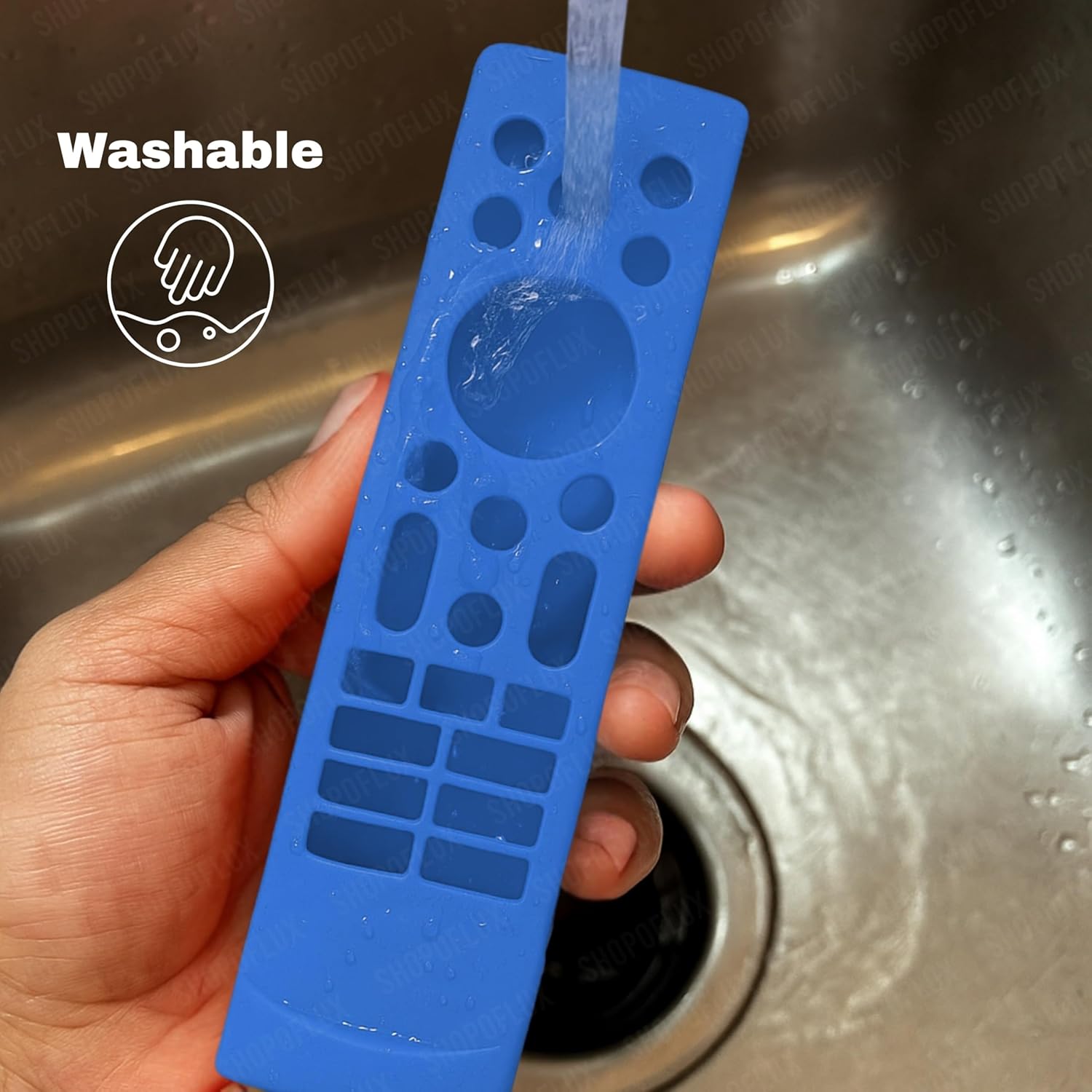 Shopoflux Silicone TV Remote Cover Compatible with Hisense Smart TV Remote VU GloLED Series Tv Remote Cover [Remote NOT Included] (Blue) Shopoflux