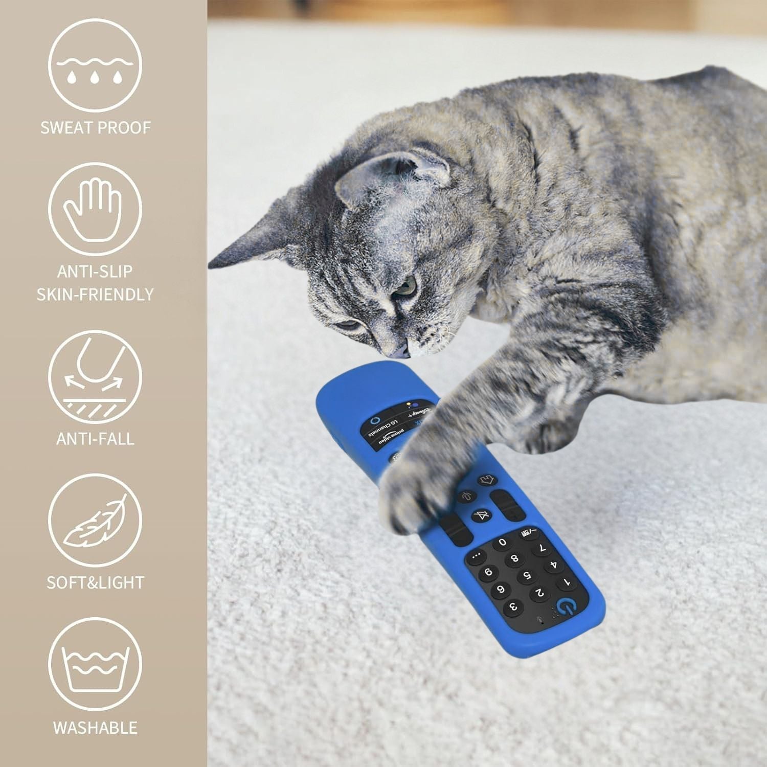 Shopoflux Silicone TV Remote Cover Compatible with LG AN-MR21GA (2021) MR22GA (2022) MR23GA (2023) Magic Remote Case (Blue) Shopoflux