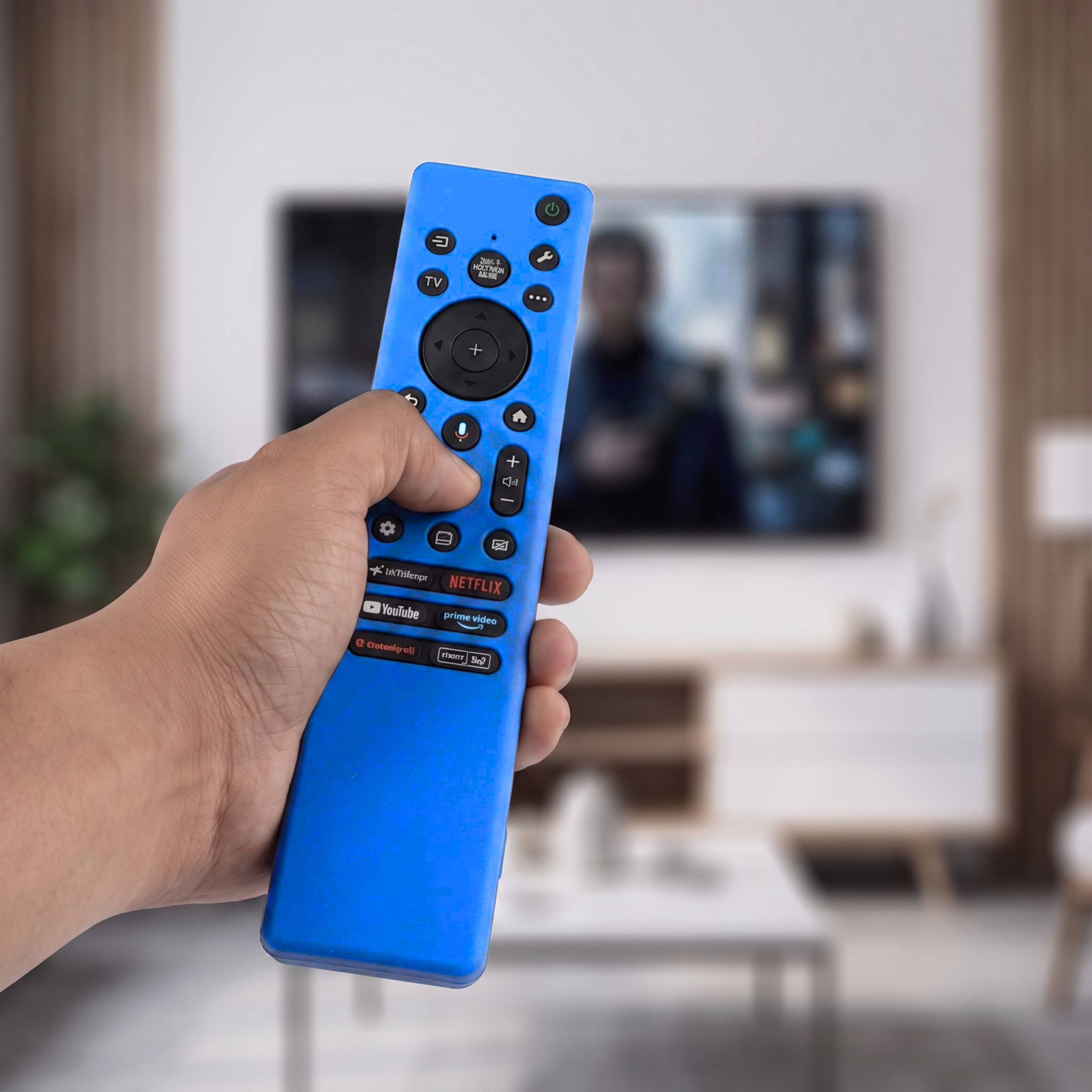 SHOPOFLUX Silicone Cover Compatible with Sony Bravia Smart Tv Voice Remote Case with Lanyard [Remote NOT Included]