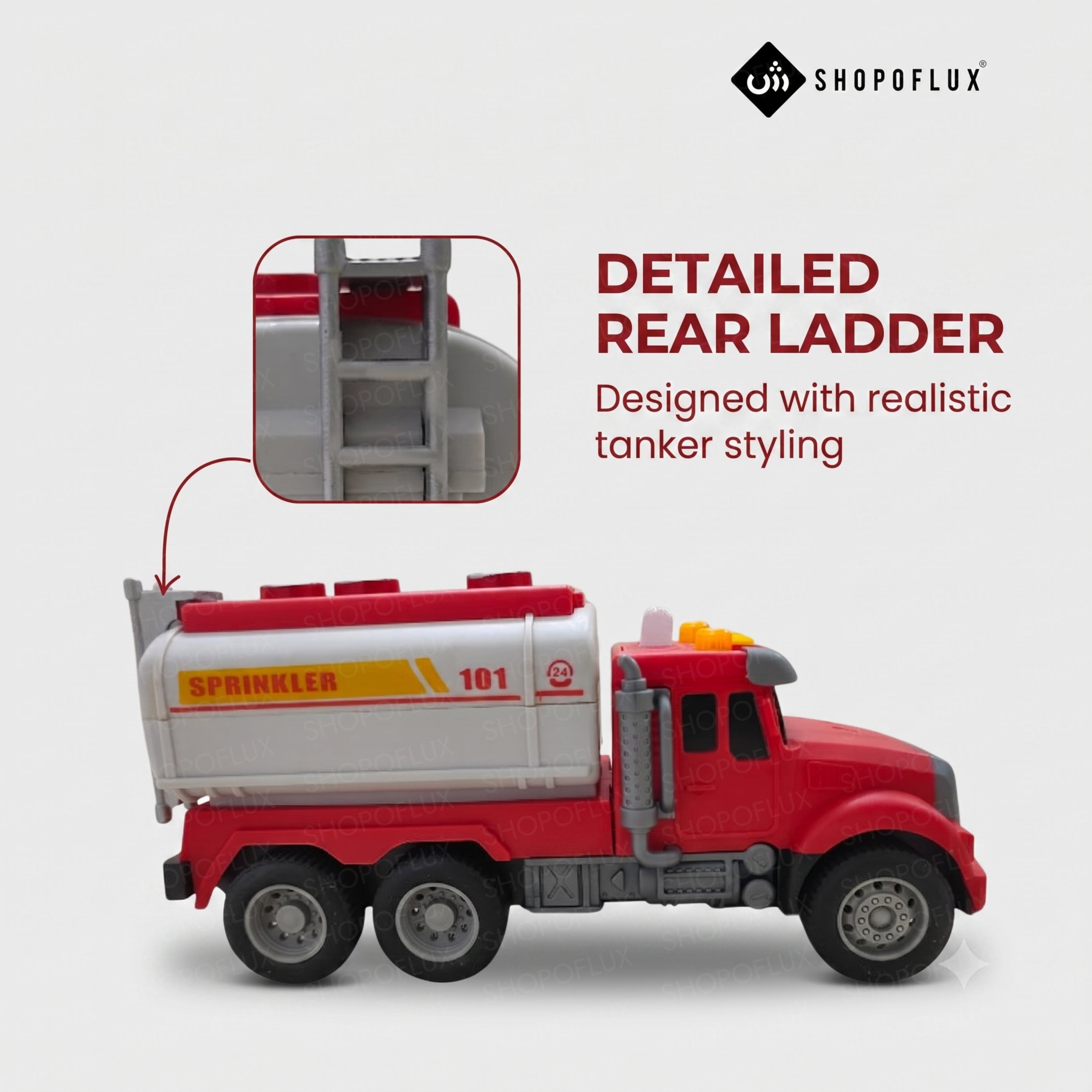 SHOPOFLUX Construction Tanker Truck Toy with Friction Powered Push and Go Truck Toys for Kids, Boys and Girls Aged 3+ Year