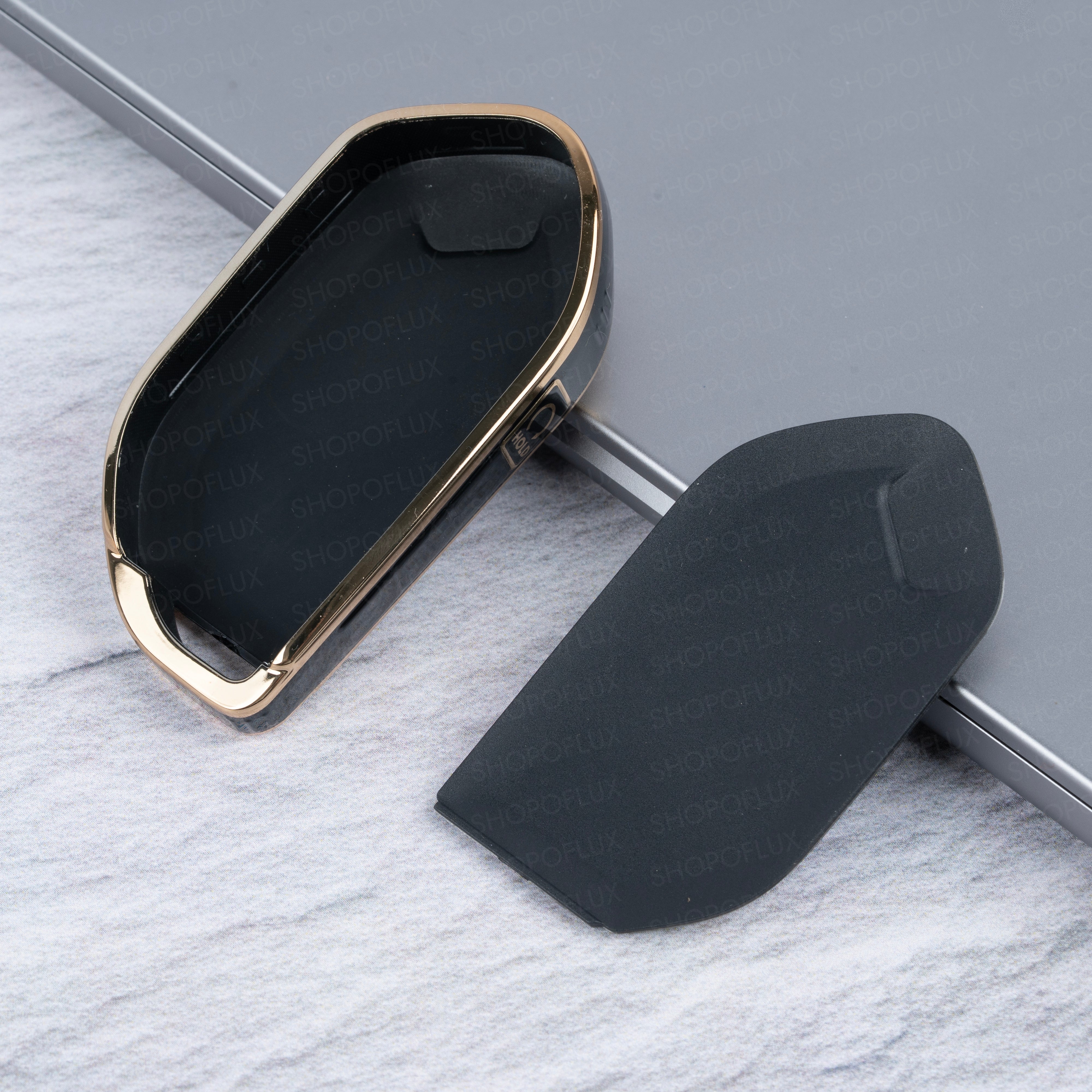 SHOPOFLUX TPU Key Cover Compatible with Kia Syros, Seltos, EV6 EV9 4 Button Smart Key (Pack of 1) (Black)