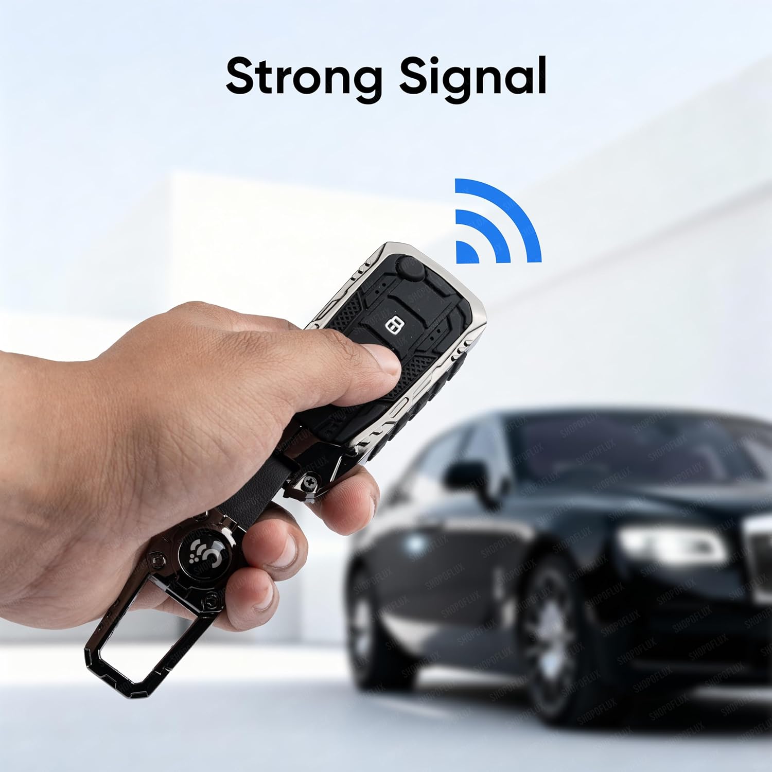 SHOPOFLUX Metal Key Cover Compatible with Tata Tiago | Nexon | Altroz | Curvv | Safari | Storme | Zest | Bolt | Tigor | Punch | Hexa 3 Button Flip Key Shopoflux