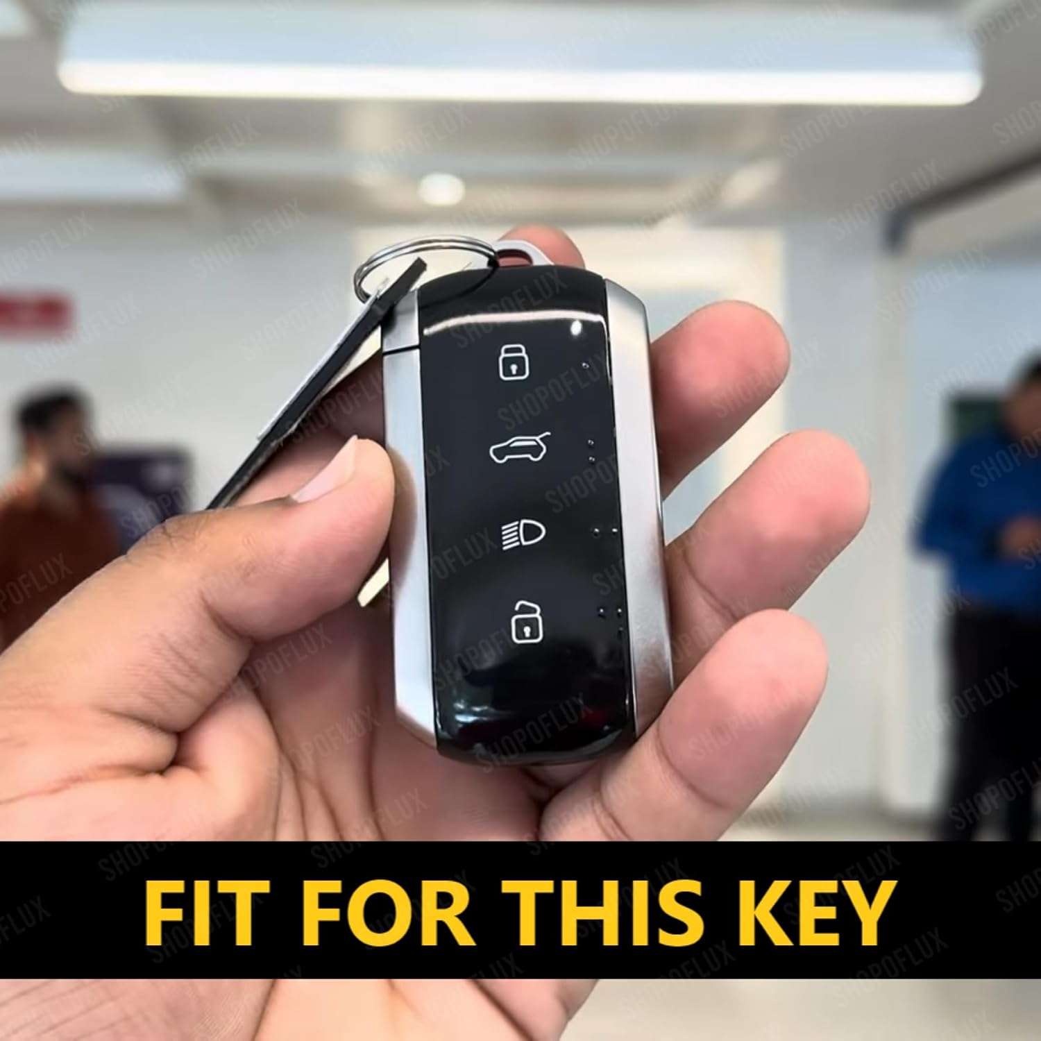 SHOPOFLUX TPU Key Cover Compatible for Tata Curvv | Curvv EV Electric 4 Button Smart Key Only Black