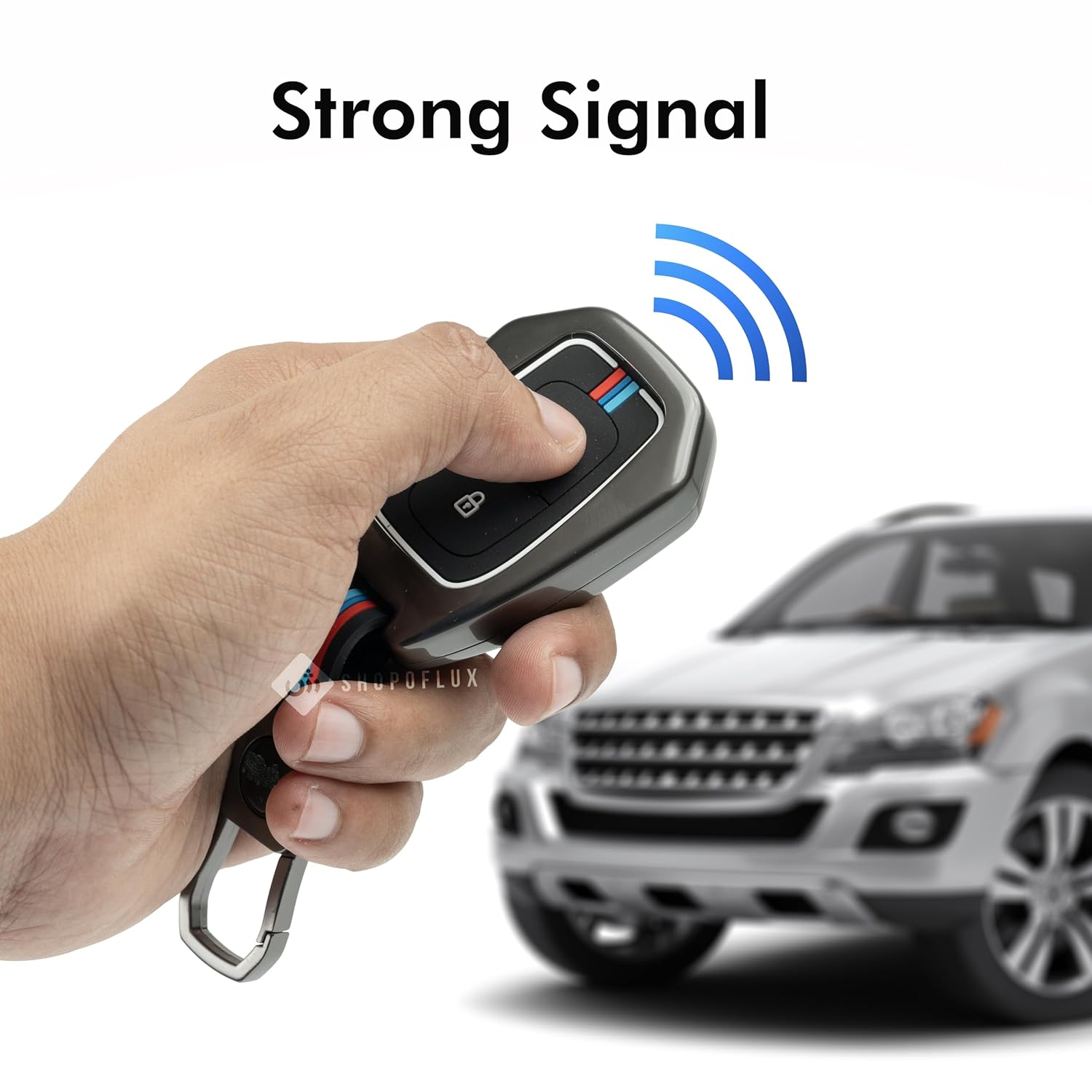 Shopoflux® metal Key Cover Compitable with Kwid | Duster | Triber 2 Button Remote Key 1