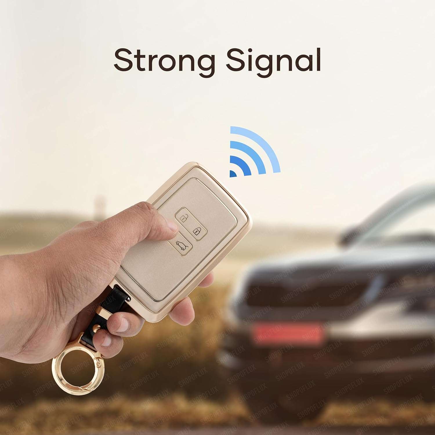 SHOPOFLUX Metal TPU Key Cover Compatible with Renault Triber | Kiger 4 Button Smart Key