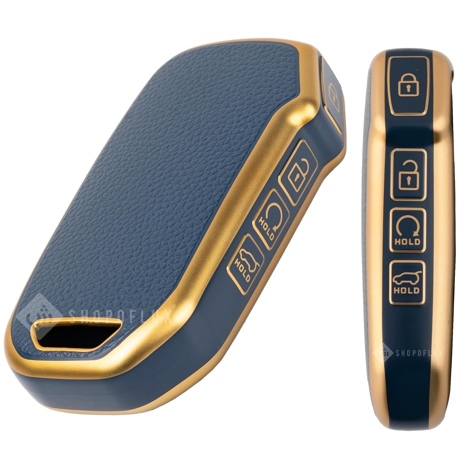 SHOPOFLUX Leather TPU Key Cover Compatible with Kia Seltos 2024 2023 Facelift HTX | Carens X Line | Sonet Facelift 4 Button Smart Key
