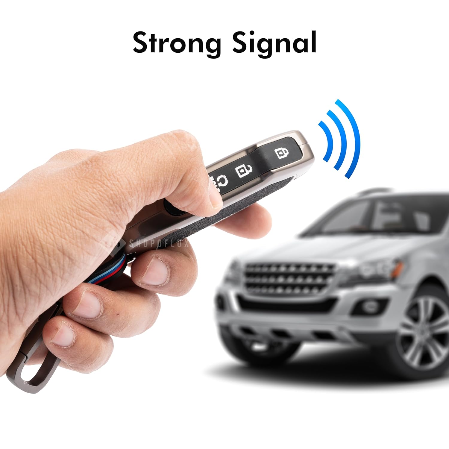 SHOPOFLUX Metal Key Cover Compatible with Kia Seltos 2024 2023 Facelift HTX | Carens X Line | Sonet Facelift 4 Button Smart Key - Black