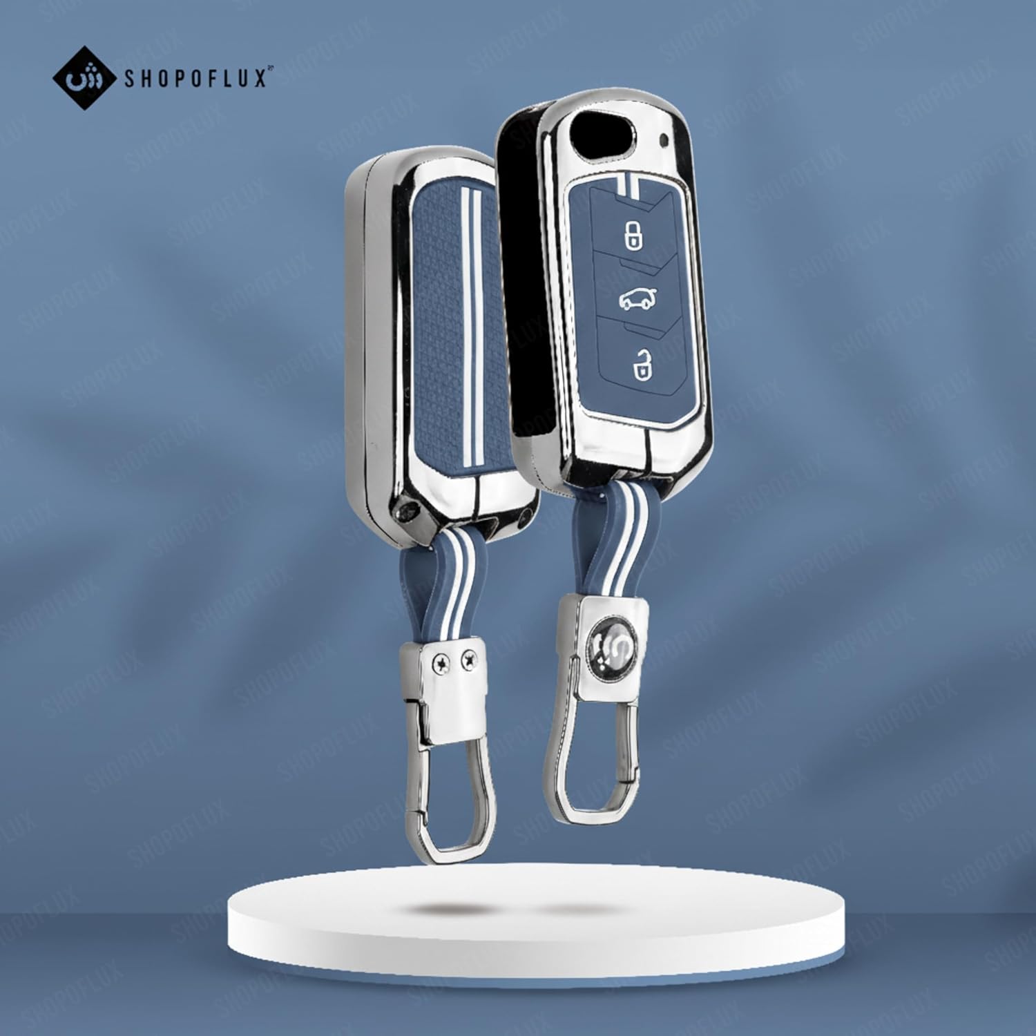 SHOPOFLUX Metal Key Cover Compatible with Mahindra Scorpio N | 3XO | XUV 300 | Marazzo | XUV 700 | XUV 400 ev | Bolero | Thar Roxx 3 Button Flip Key Shopoflux