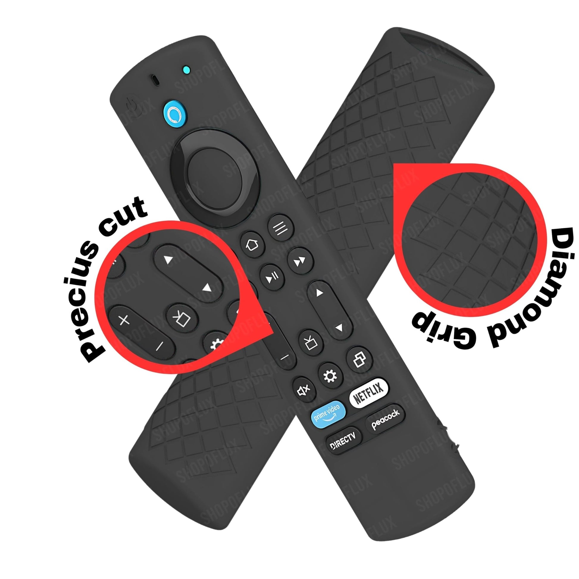 SHOPOFLUX Silicone Tv Remote Cover Compatible with Amazon Basics Smart LED TV Remote Protective Cover (Black) Shopoflux