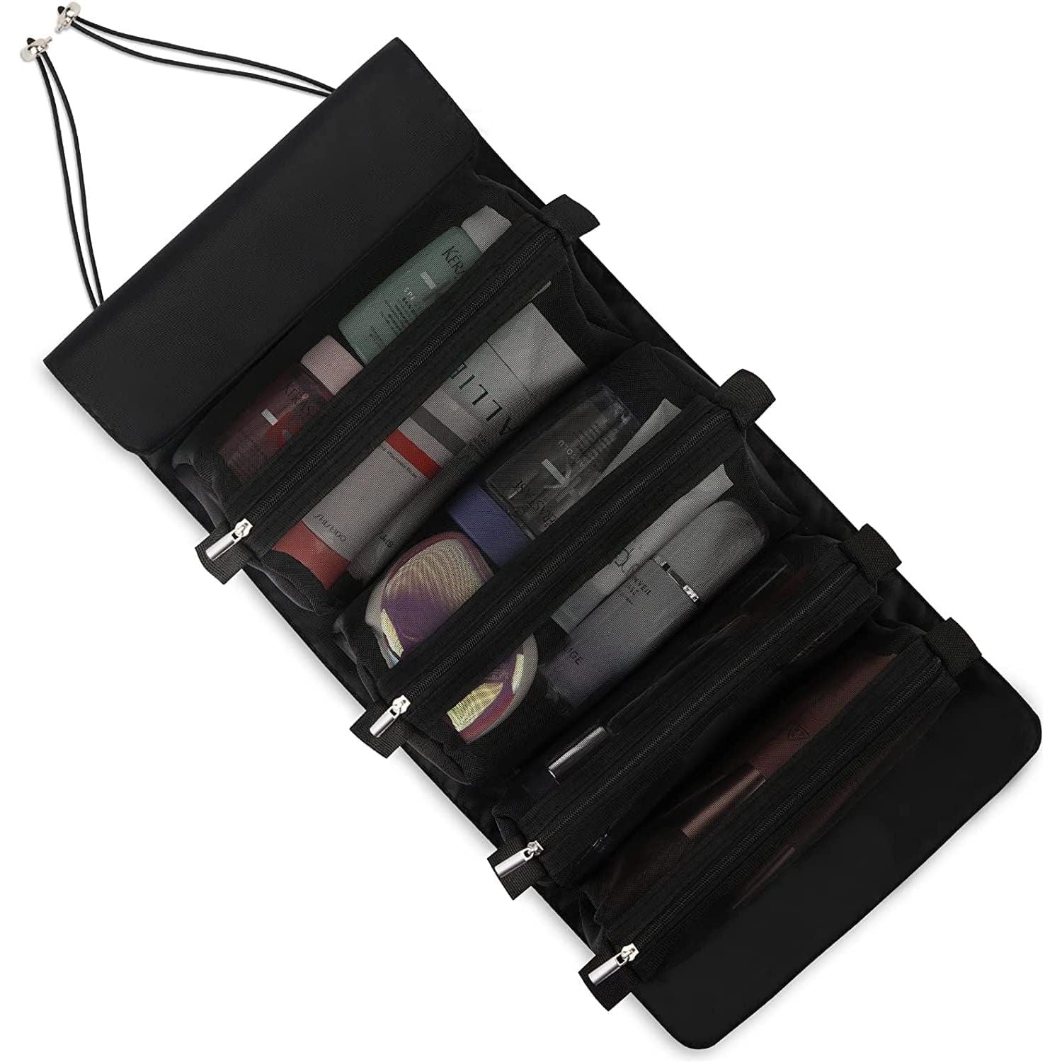 SHOPOFLUX Makeup Pouches | Cosmetic Bags | Toiletry Kits Organizer for Travel with Handle Blue