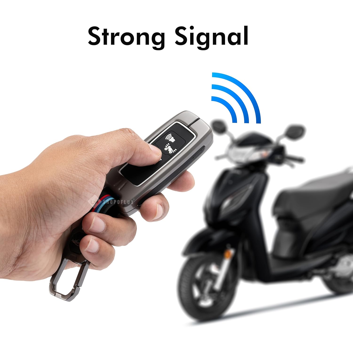 SHOPOFLUX Metal Key Cover Compatible with Honda Activa | Dio H-Smart Black