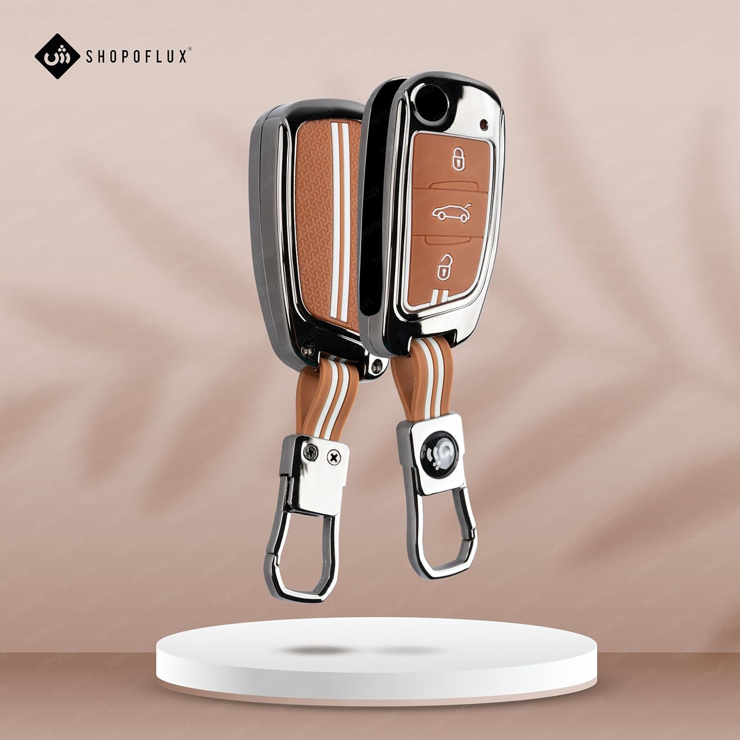 SHOPOFLUX Metal Key Cover Compatible for KD B11 DS Universal Remote 3 Button Flip Key
