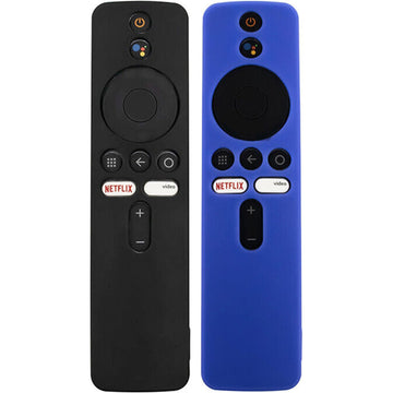 Shopoflux Silicone Remote Cover for Mi Smart TV and Mi TV Stick/MI Box S / 3S / MI 4X / 4A Smart LED TV - Pack of 2 (Black & Blue)