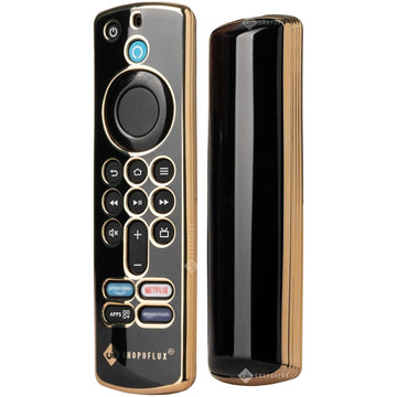 SHOPOFLUX TPU Remote Cover Compatible with Fire TV Stick 3rd Gen 2021 (Black Gold)