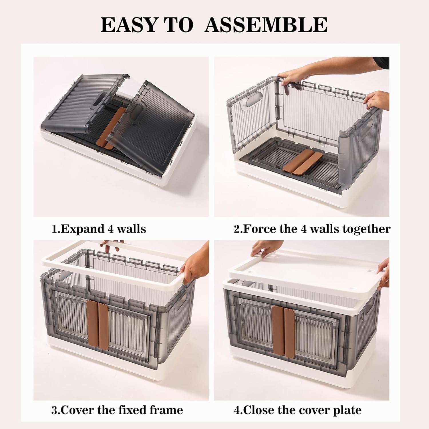 SHOPOFLUX Foldable Plastic Cupboard for Clothes Storage | Versatile Storage Cabinet for Bedroom, Kitchen, Living Room, and Office | Durable ABS Material | Stackable Wardrobe Organizer 2