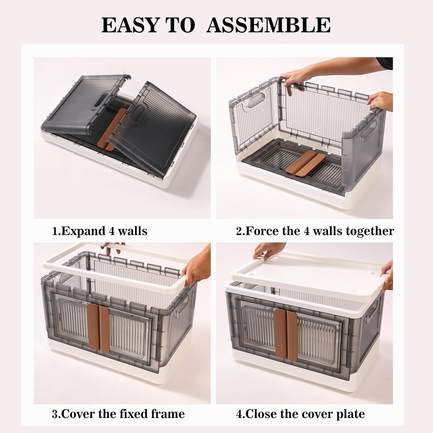 SHOPOFLUX Foldable Plastic Cupboard for Clothes Storage | Versatile Storage Cabinet for Bedroom, Kitchen, Living Room, and Office | Durable ABS Material | Stackable Wardrobe Organizer 3