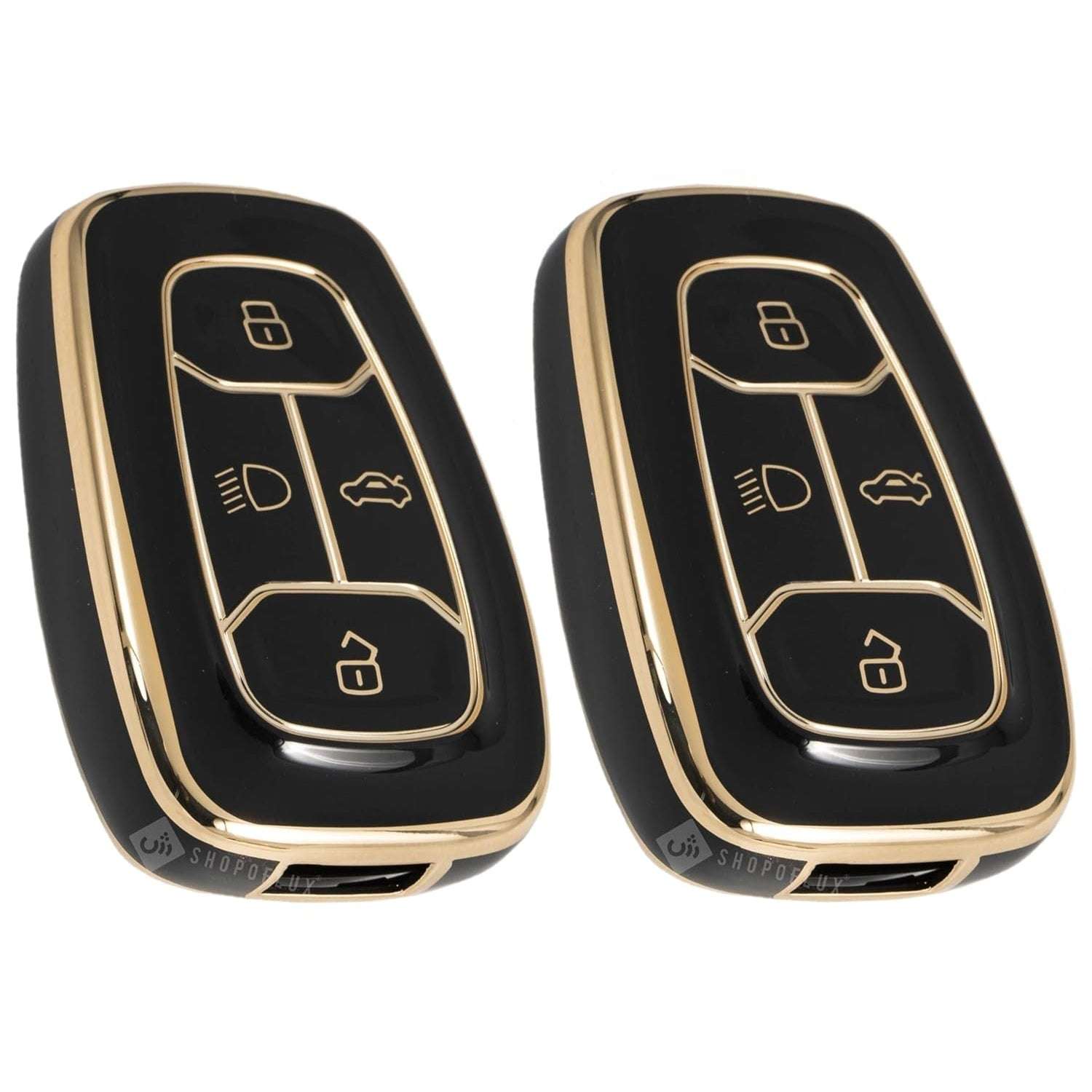 SHOPOFLUX TPU Key Cover Compatible with Tata Nexon | Harrier | Safari | Altroz | Tigor | Ev | Punch | Tiago Ev Electric 4 Button Smart Key Only