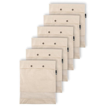 SHOPOFLUX Cotton Saree Covers 6 Pieces | Saree Bags | Clothes Bag For Travelling And Wardrobe Organizer With Transparent Mesh Window 16 X 14 Inches 6 , Beige