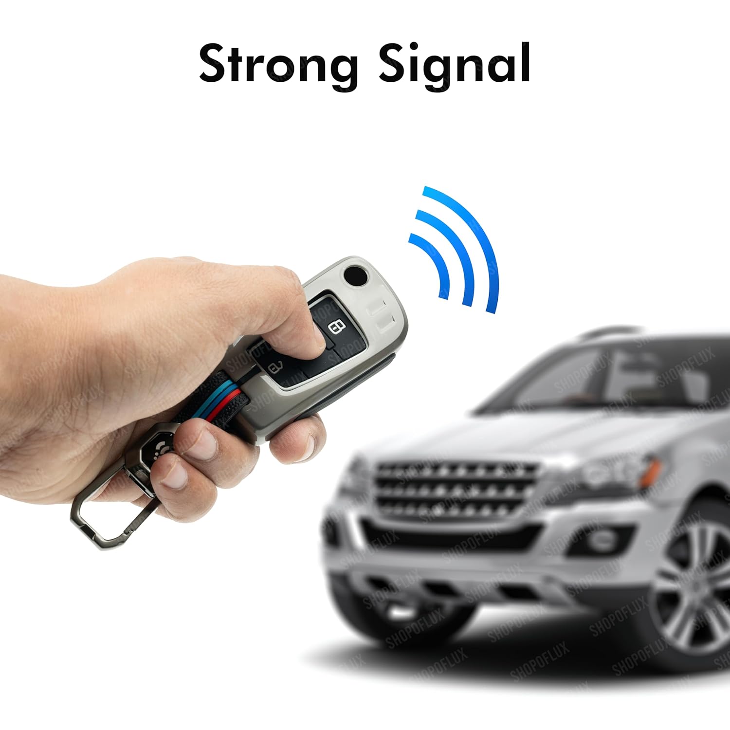 SHOPOFLUX Metal Car Key Cover Compatible for Audi A1 A3 A6 Q2 Q3 Q7 TT TTS R8 S3 S6 RS3 3 Button Flip Key