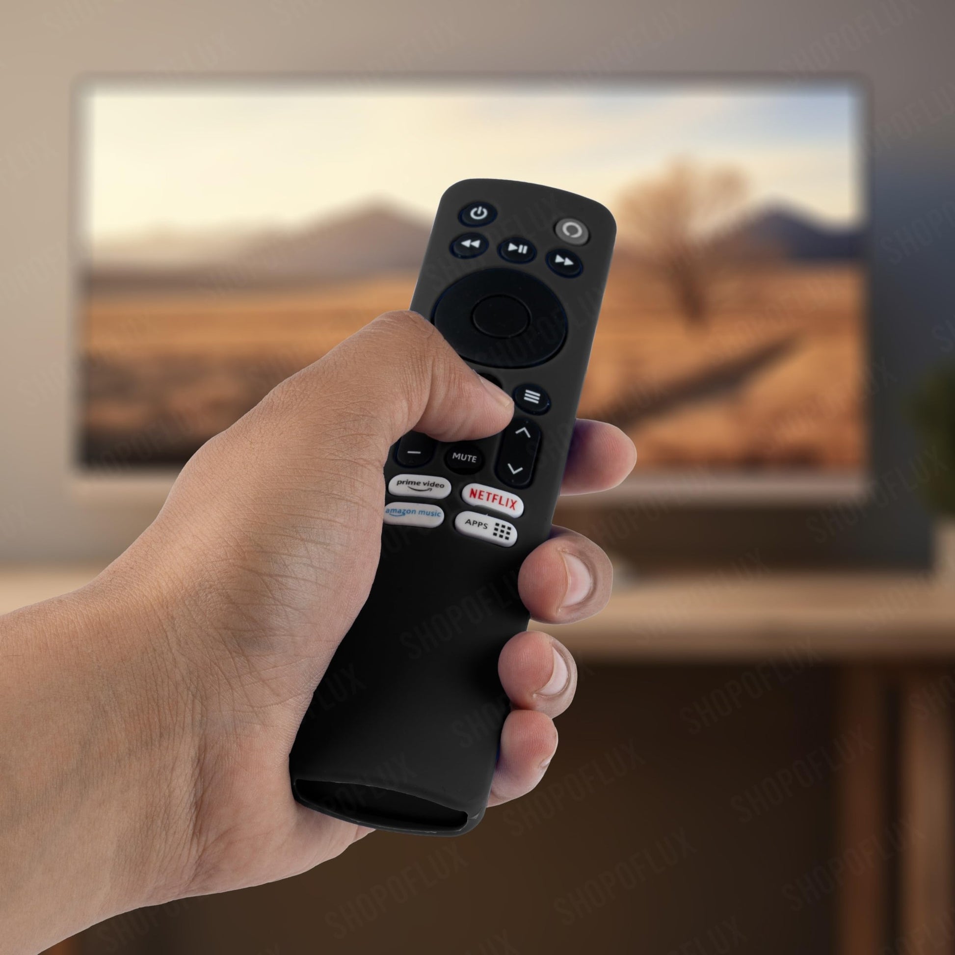 Shopoflux Silicone Tv Remote Cover Compatible with Redmi Smart Fire Tv 32, 4k 43 inches Remote Protective Case (Black) Shopoflux