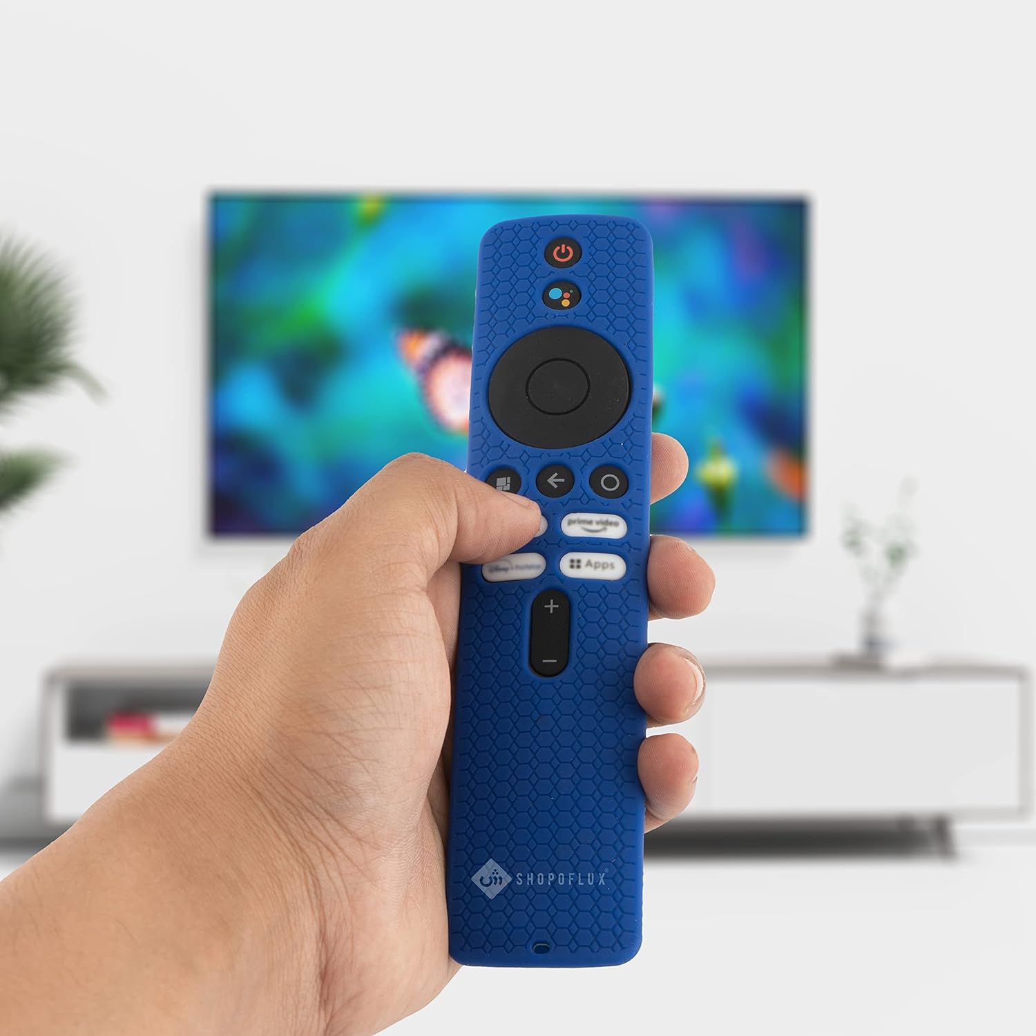 SHOPOFLUX Silicone Remote Cover Compatible with Redmi 4k Ultra 43 inch, Xiaomi OLED Series 55 inch, Xiaomi 5A Series 32/40/43 inch TV (Blue) Shopoflux
