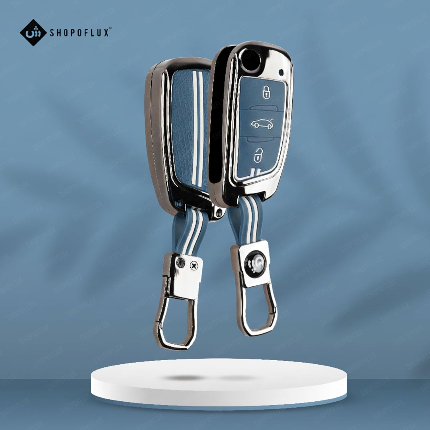 SHOPOFLUX Metal Key Cover Compatible for KD B11 DS Universal Remote 3 Button Flip Key