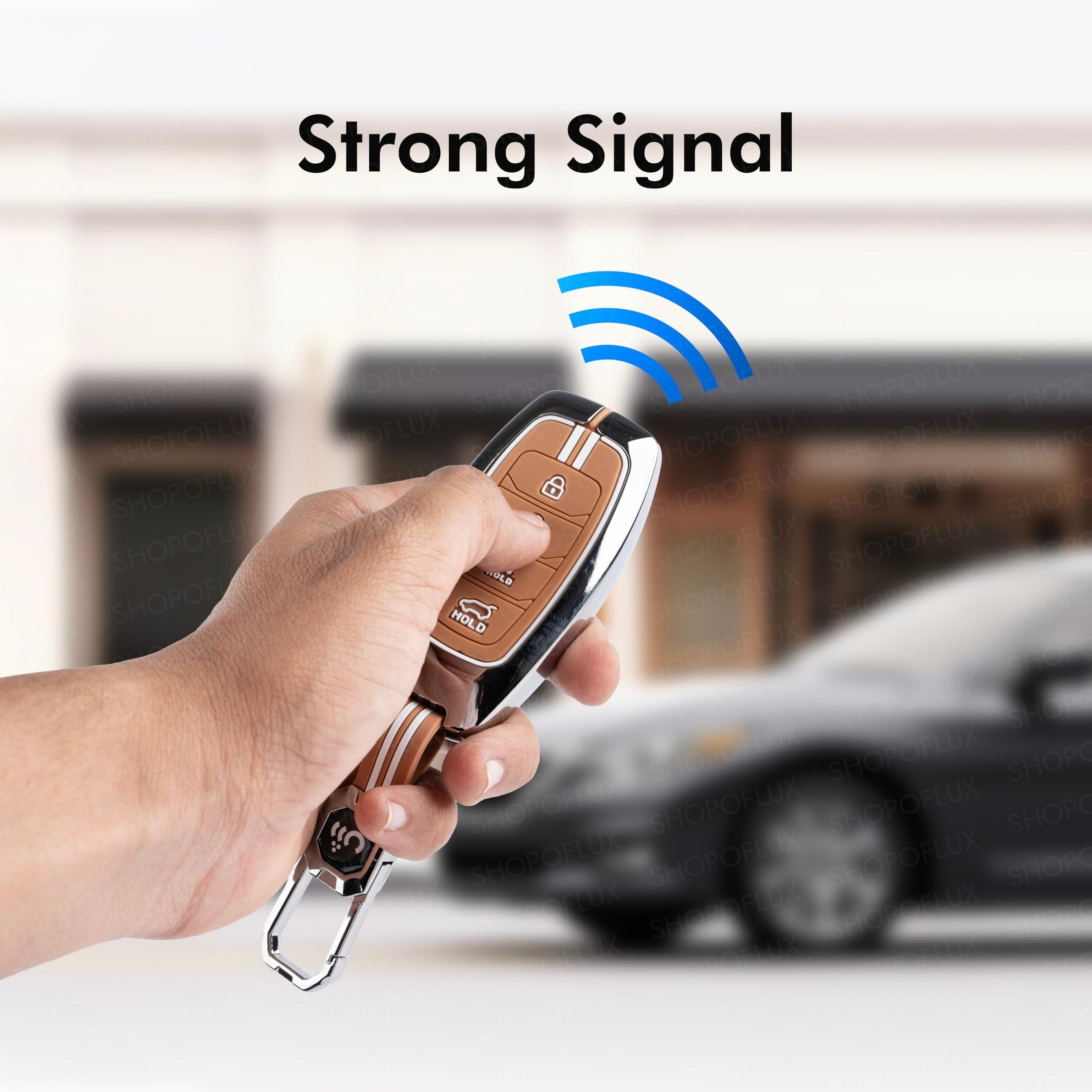 SHOPOFLUX Metal Key Cover Compatible with Hyundai Verna 2024 2023 | i20 Facelift N Line N8 Car 4 button smart key Shopoflux