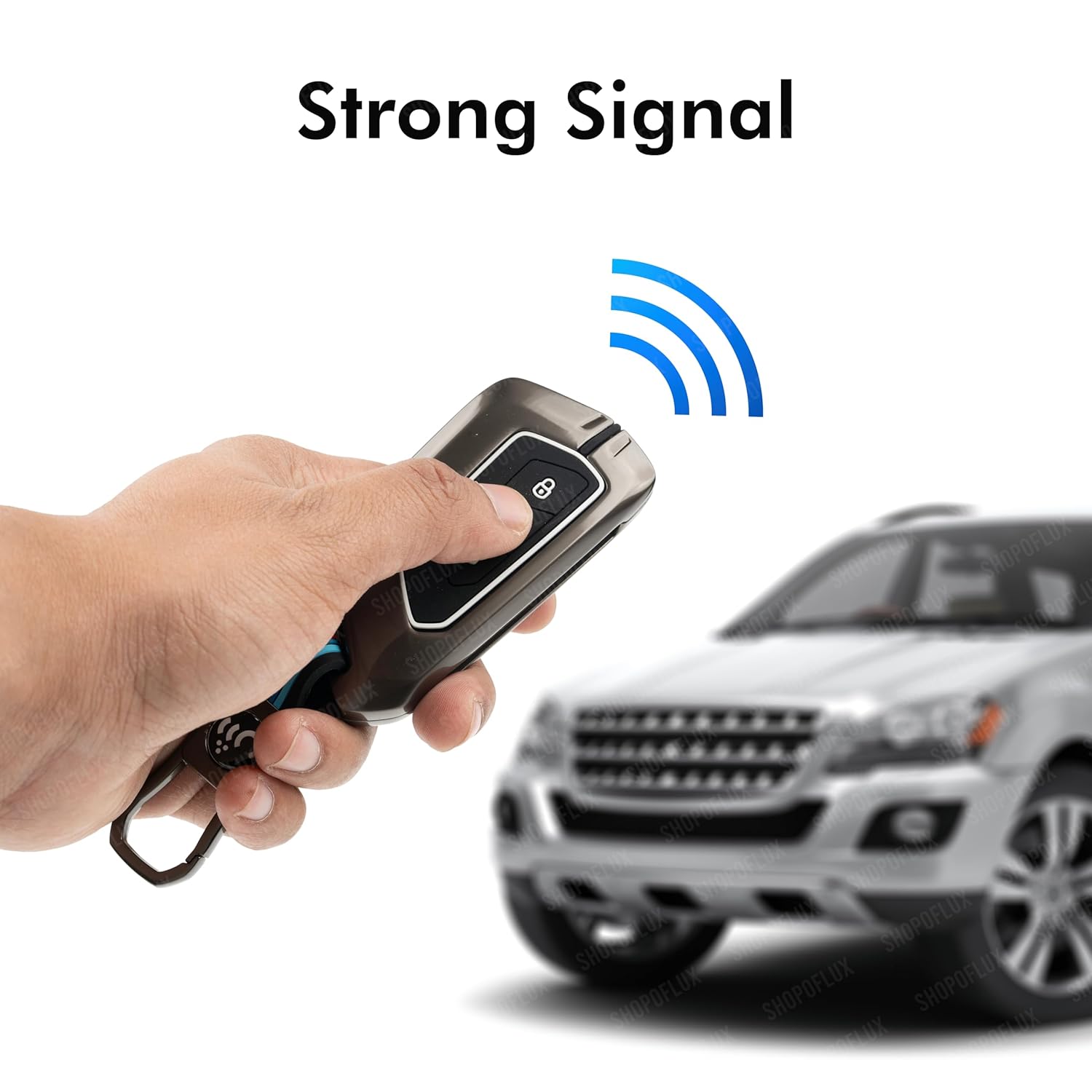 SHOPOFLUX Metal Key Cover Compatible for Skoda Octavia 3 Button Smart Key Black