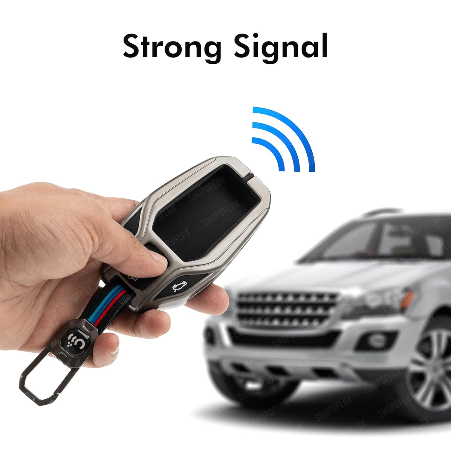 SHOPOFLUX Metal Key Cover Compatible for BMW X Series Screen Touch Smart Key