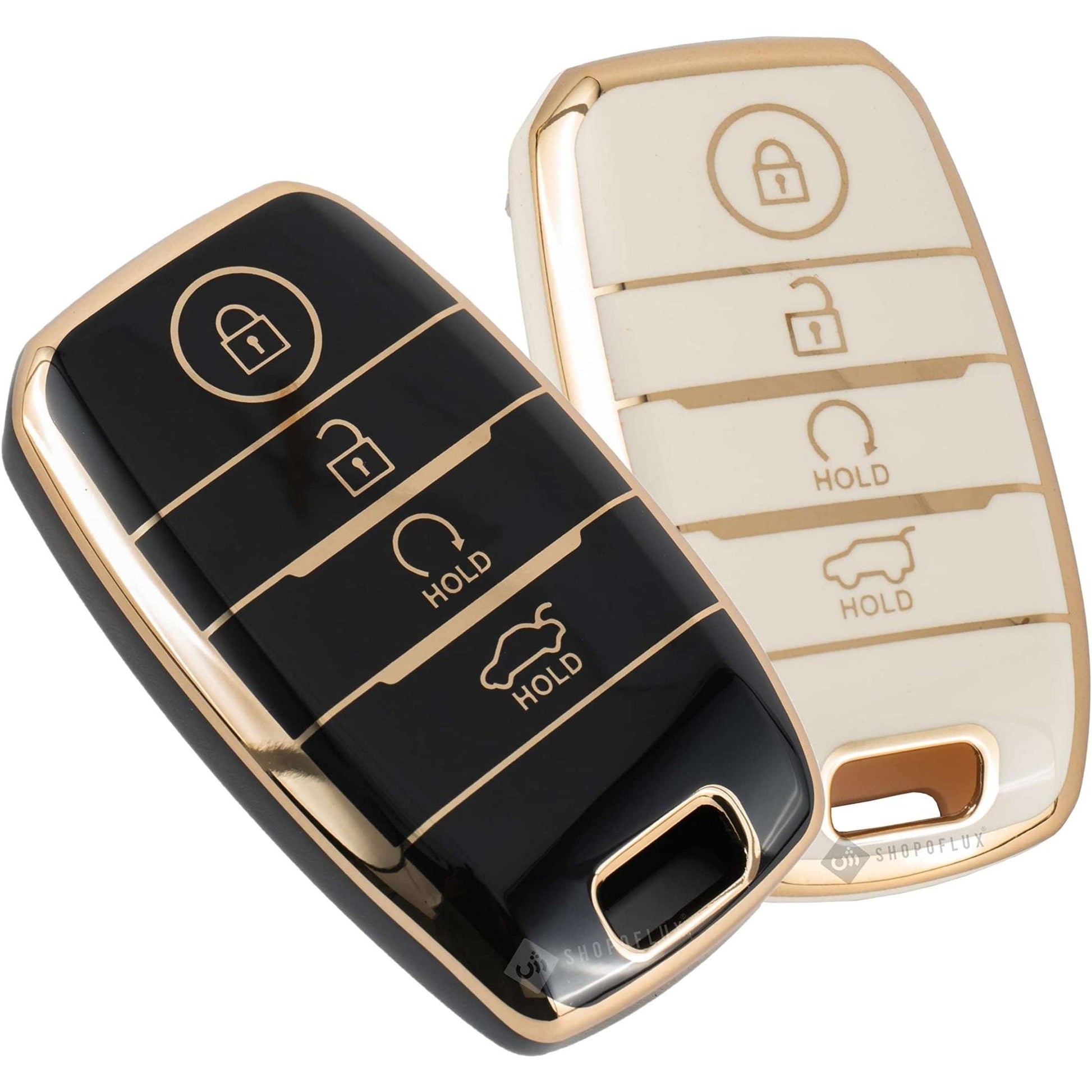 Shopoflux® TPU Key Cover Compatible with Kia Seltos | Sonet | Carens 4 Button Smart Key