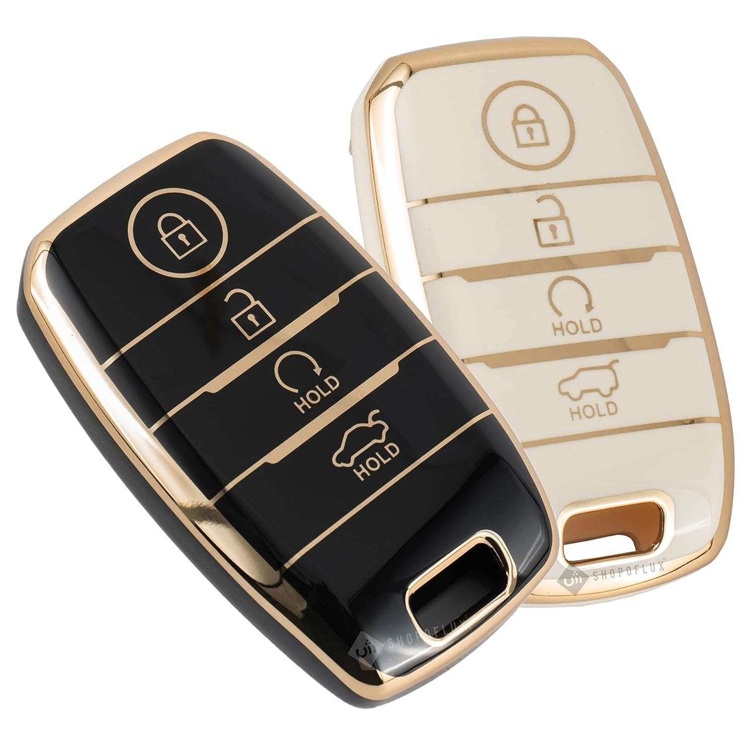 Shopoflux® TPU Key Cover fit for KIA Seltos 4 Button Smart Key