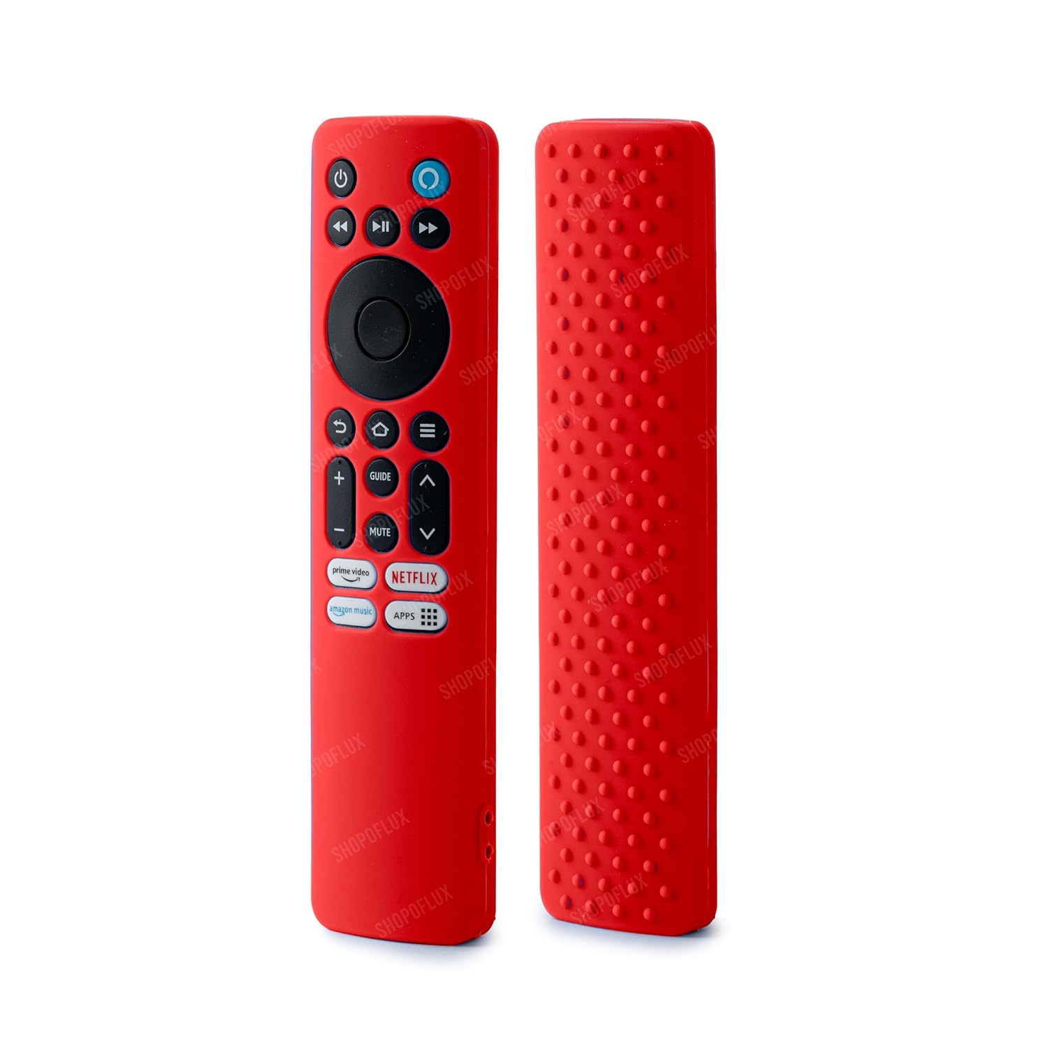 Shopoflux Silicone Tv Remote Cover Compatible with Redmi Smart Fire Tv 32 Redmi Fire Tv 4k 43 inches Protective Case (RED) Shopoflux