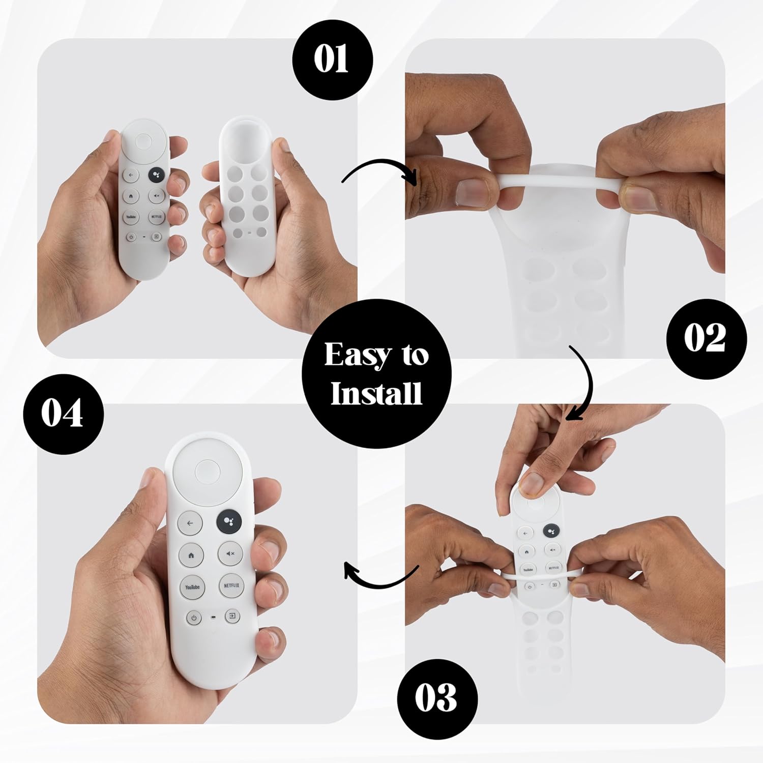 Shopoflux Silicone Full Wrap Remote Case Compatible with Google Chromecast Tv Voice Remote Protective Cover (White) (Copy) Shopoflux