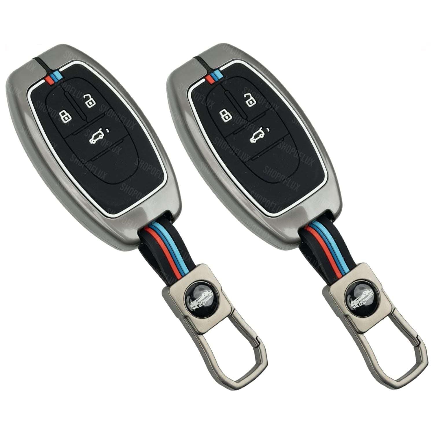 SHOPOFLUX Metal Key Cover Compatible with MG Gloster 3 Button Smart Key