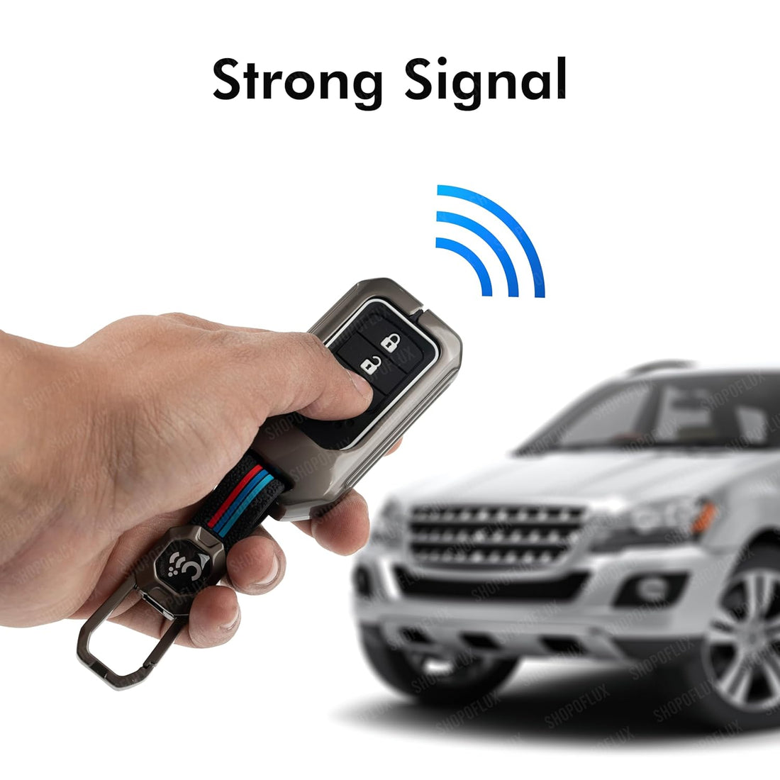 SHOPOFLUX Metal Key Cover Compatible for Honda Elevate | City | Amaze | WRV | CRV | Jazz | 3 Button Smart Key