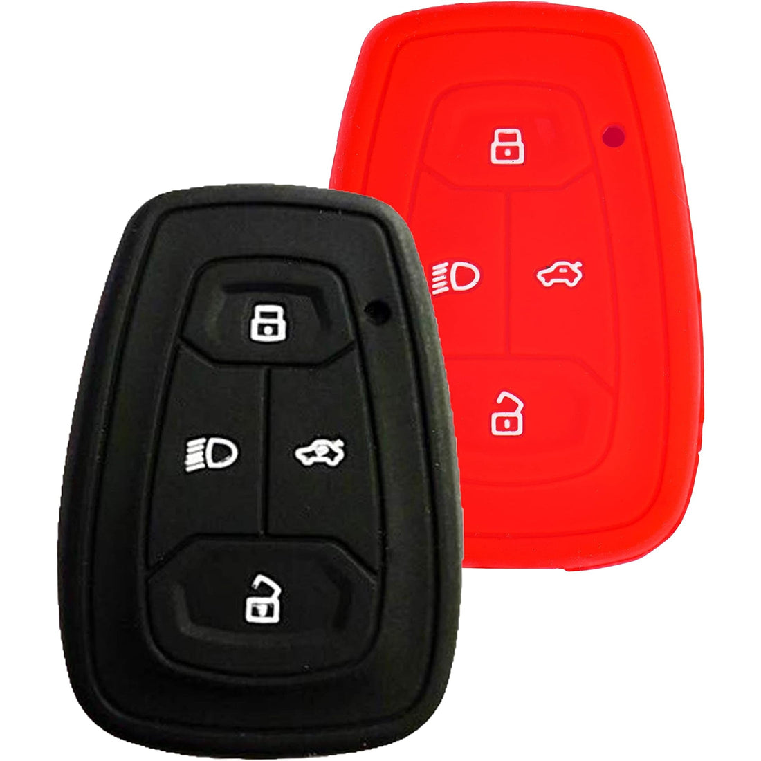 Shopoflux® Silicone Smart Key Cover Compatible with Tata Nexon | Harrier | Safari 2021 | Altroz | Tigor | EV | Punch | Tiago EV Electric Black & Red