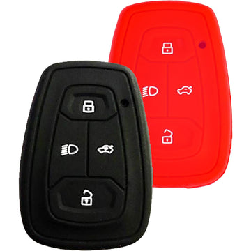 Shopoflux® Silicone Smart Key Cover Compatible with Tata Nexon | Harrier | Safari 2021 | Altroz | Tigor | EV | Punch | Tiago EV Electric (Black & Red)