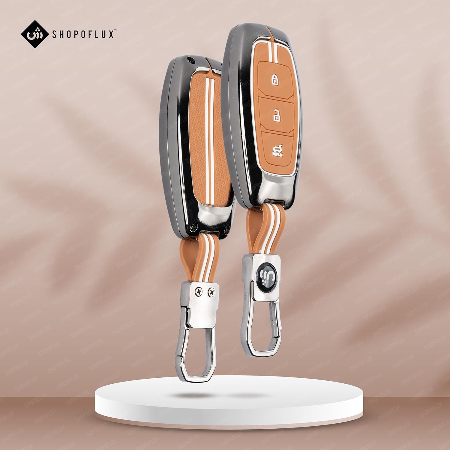 SHOPOFLUX Metal Key Cover Compatible with Hyundai Verna | Kona | i20 3 Button Smart Key (Copy) Shopoflux