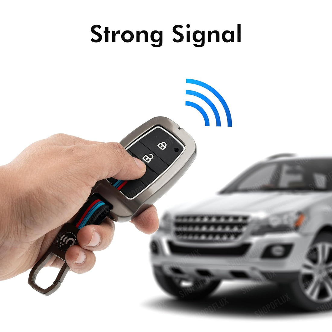 SHOPOFLUX Metal Key Cover Compatible with Kia Sonet | Carens | Seltos 3 Button Smart Key Only Black