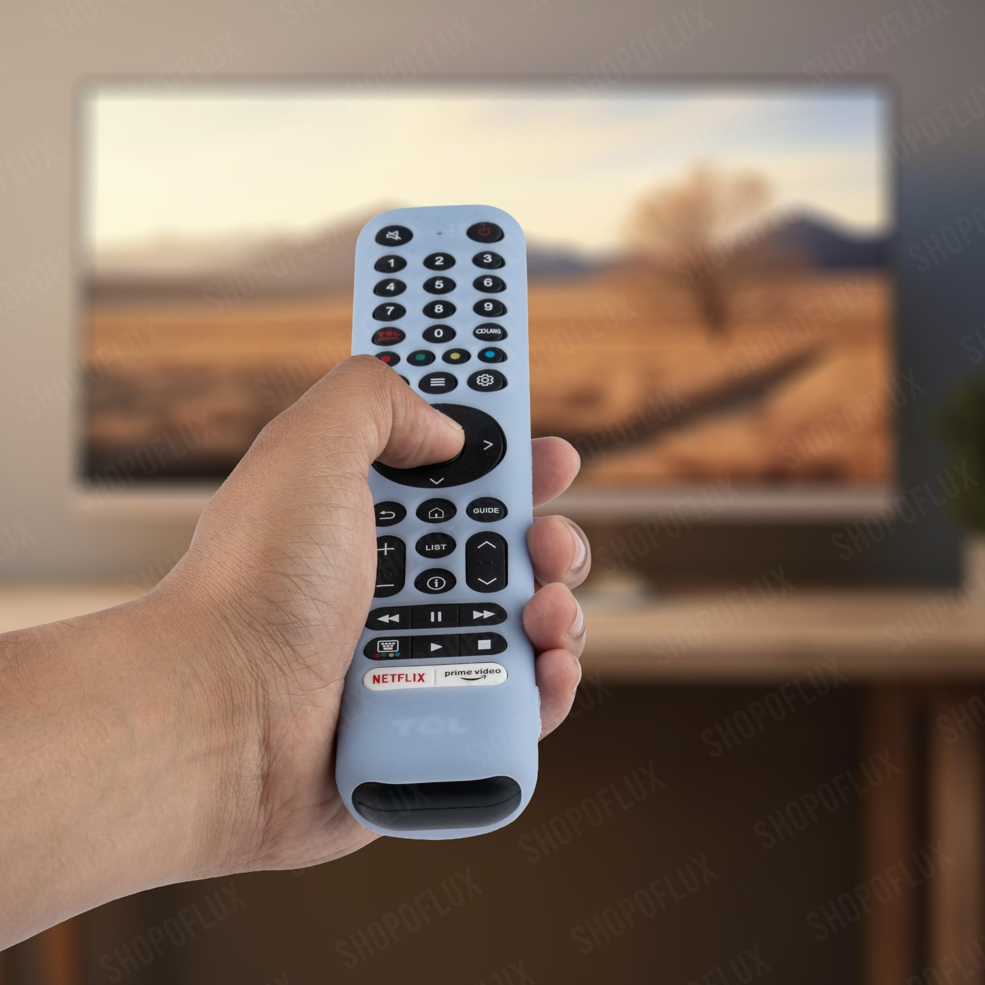 SHOPOFLUX Silicone TV Remote Cover Compatible with L4B Series TCL Tv Remote RC833 Protective Case (Sky Blue) Shopoflux