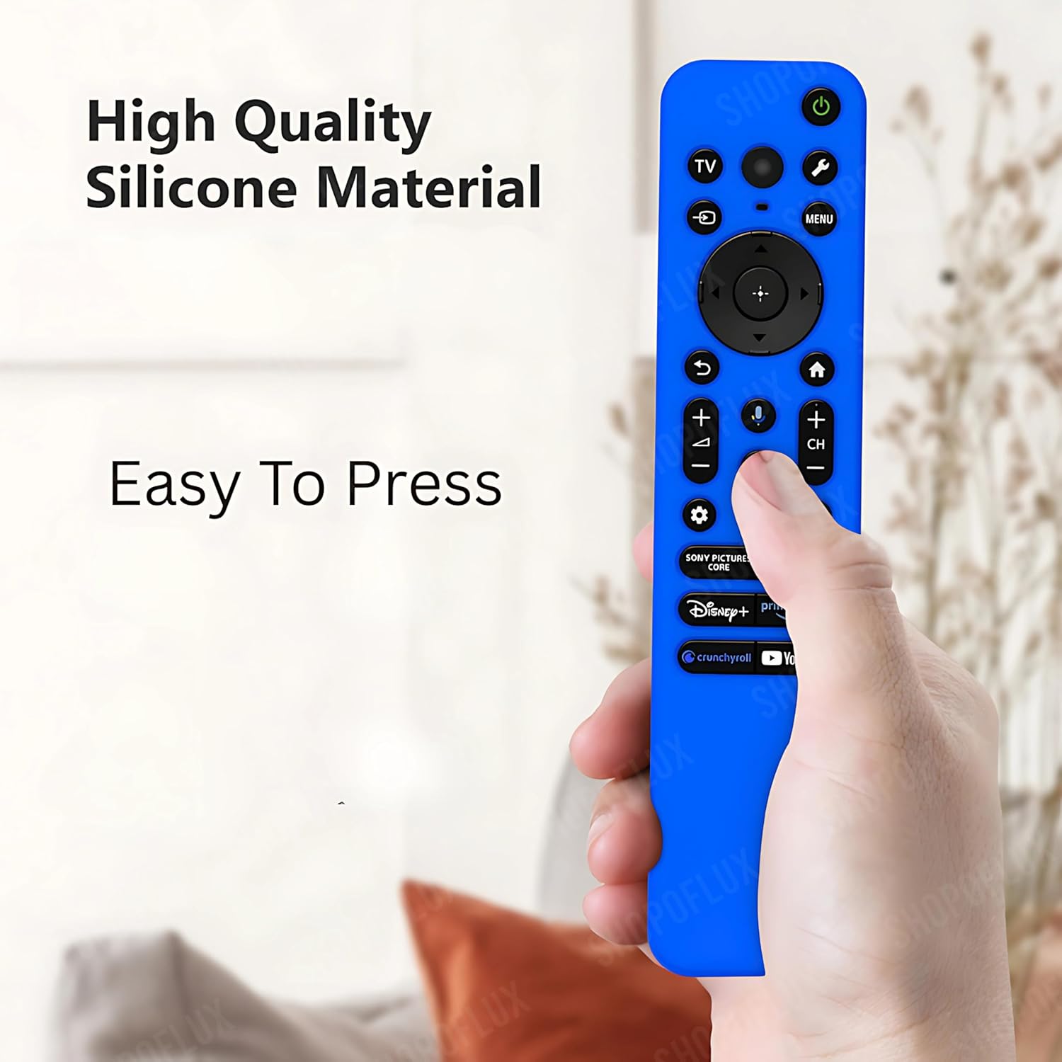 SHOPOFLUX Silicone TV Remote Cover Compatible with Sony Bravia Smart Tv Voice Remote Protective case (Blue) Shopoflux