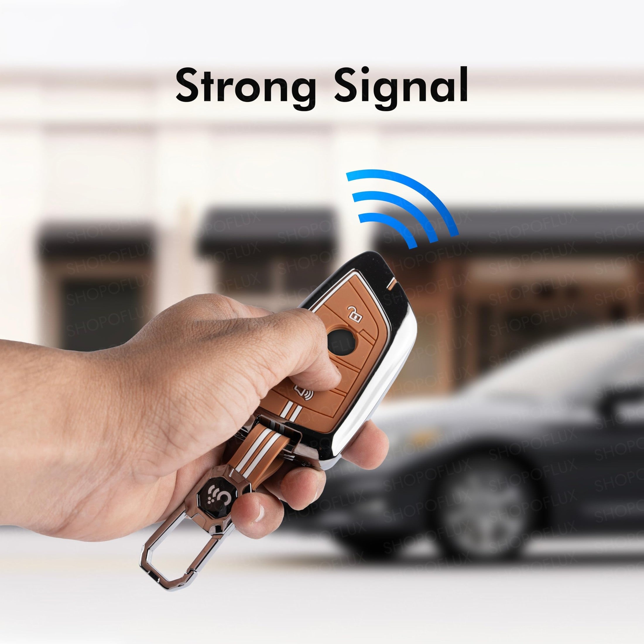 SHOPOFLUX Metal Key Cover Compatible for BMW X1, X3, X6, X5, 5 Series, 6 Series, 7 Series 4 Button Smart Key Shopoflux