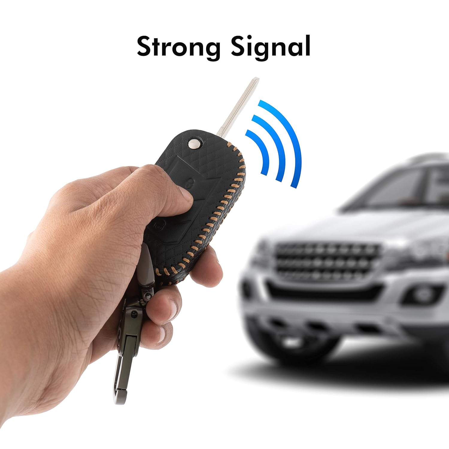 SHOPOFLUX Leather Key Cover Compatible with Mahindra Scorpio N | 3XO | XUV 300 | Marazzo | XUV 700 | XUV 400 ev | Bolero | Thar Roxx 3 Button Flip Key