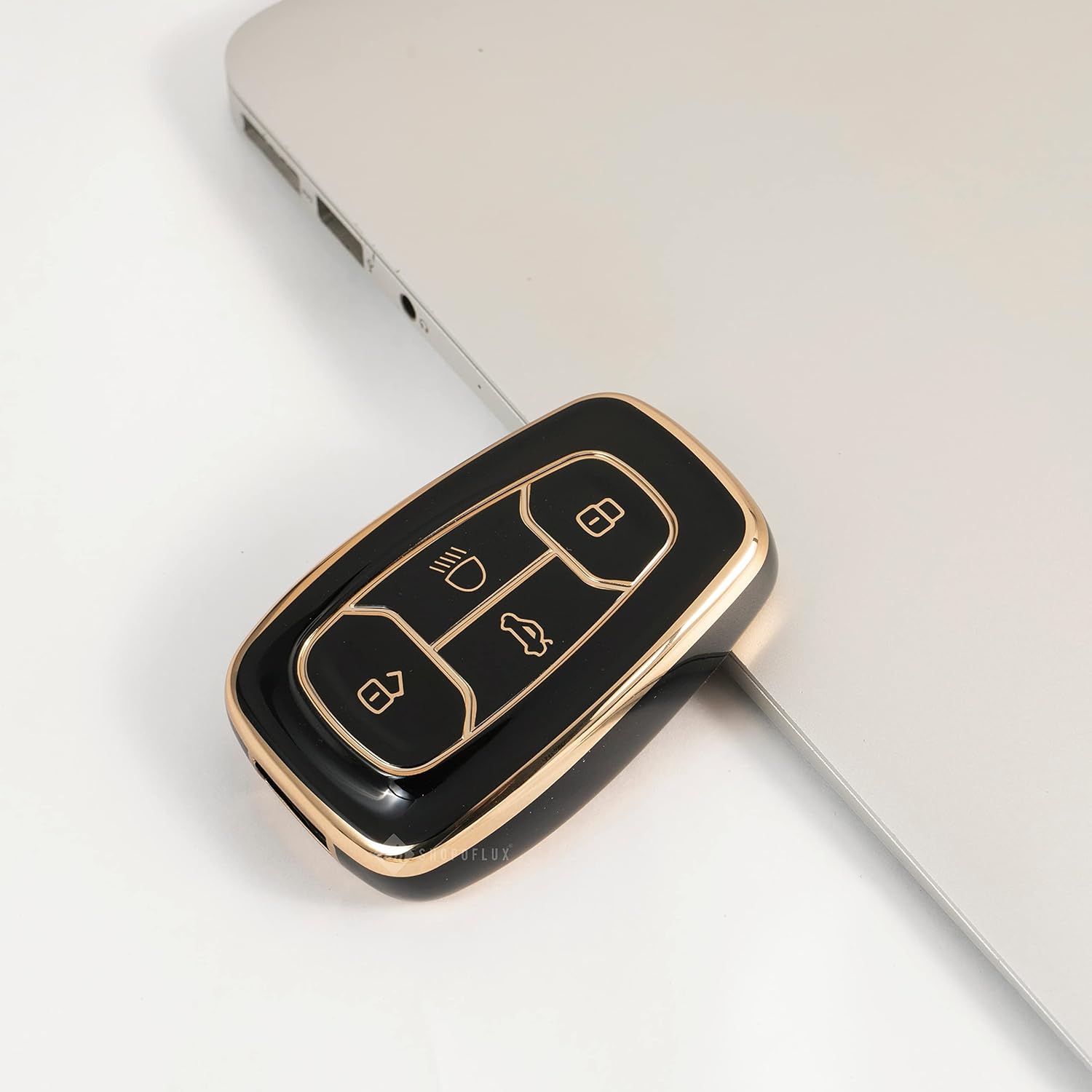 Shopoflux® TPU Key Cover Compatible with Tata Nexon | Harrier | Safari | Altroz | Tigor | EV | Punch | Tiago EV Electric 4 Button Smart Key Only