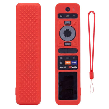 SHOPOFLUX Silicone TV Remote Cover Compatible with Haier TV Protective Case with Lanyard [Remote Not Included] (Red) Shopoflux